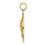 Indlæs billede til gallerivisning 14k Yellow Gold Dockyard Bermuda Dolphins Circle Pendant Charm
