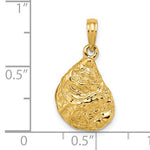 Carica l&#39;immagine nel visualizzatore di Gallery, 14k Yellow Gold Oyster Shell Seashell 3D Pendant Charm
