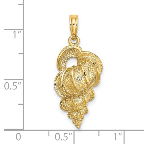 14k Yellow Gold Wentletrap Shell Seashell Pendant Charm