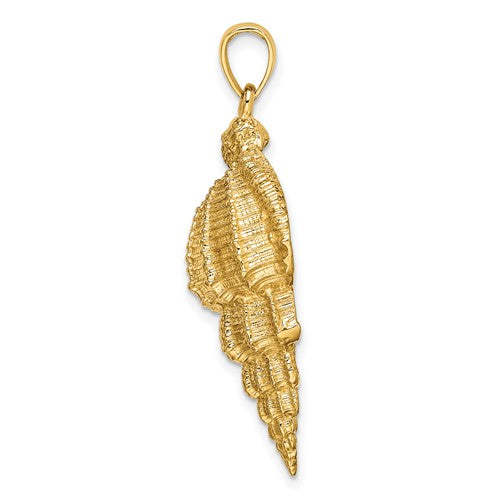 14k Yellow Gold Wentletrap Shell Seashell Pendant Charm