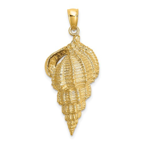 14k Yellow Gold Wentletrap Shell Seashell Pendant Charm