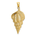 將圖片載入圖庫檢視器 14k Yellow Gold Wentletrap Shell Seashell Pendant Charm
