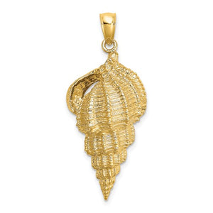 14k Yellow Gold Wentletrap Shell Seashell Pendant Charm