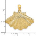 画像をギャラリービューアに読み込む, 14k Yellow Gold Seashell Scallop Shell Clamshell Pendant Charm
