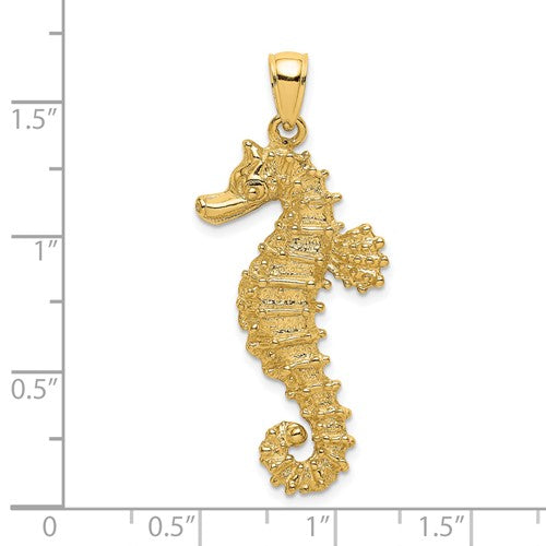 14k Yellow Gold Seahorse Pendant Charm