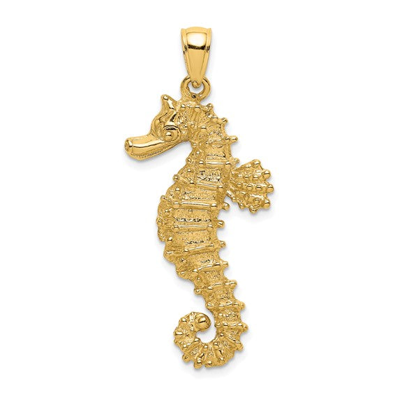 14k Yellow Gold Seahorse Pendant Charm