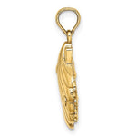 Kép betöltése a galériamegjelenítőbe: 14k Yellow Gold Seashell Scallop Shell Clamshell Starfish Coral Pendant Charm
