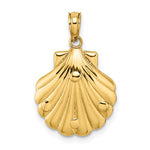 Lataa kuva Galleria-katseluun, 14k Yellow Gold Seashell Scallop Shell Clamshell Starfish Coral Pendant Charm
