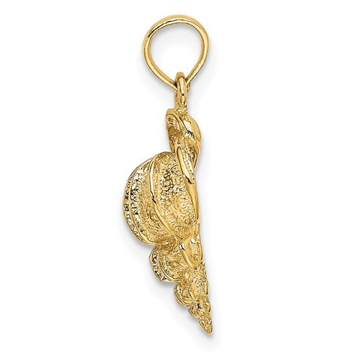 14k Yellow Gold Wentletrap Shell Seashell Pendant Charm