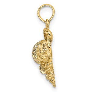 14k Yellow Gold Wentletrap Shell Seashell Pendant Charm