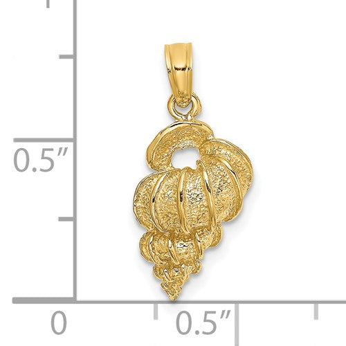 14k Yellow Gold Wentletrap Shell Seashell Pendant Charm