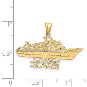 14k Yellow Gold Cayman Islands Cruise Ship Travel Vacation Pendant Charm