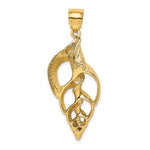 Afbeelding in Gallery-weergave laden, 14k Yellow Gold Conch Shell Seashell Cut Out Large Pendant Charm
