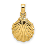 Cargar imagen en el visor de la galería, 14k Yellow Gold Seashell Clamshell Scallop Shell Pendant Charm
