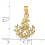 將圖片載入圖庫檢視器 14k Yellow Gold Seahorse Coral Small Tiny Pendant Charm
