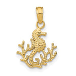 Afbeelding in Gallery-weergave laden, 14k Yellow Gold Seahorse Coral Small Tiny Pendant Charm
