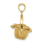 画像をギャラリービューアに読み込む, 14k Yellow Gold Nantucket Basket 3D Pendant Charm
