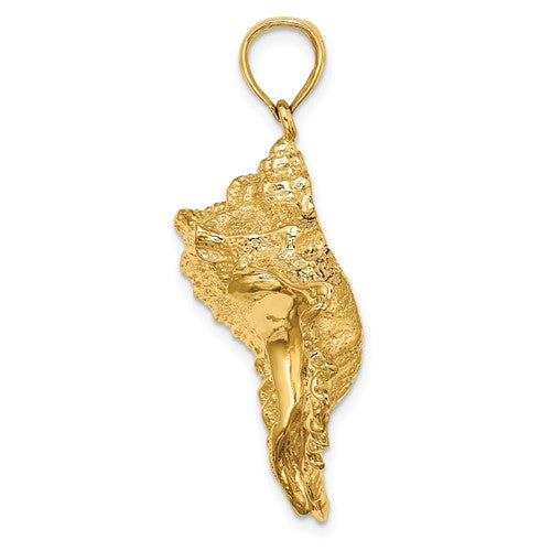 14k Yellow Gold Conch Shell Seashell Pendant Charm