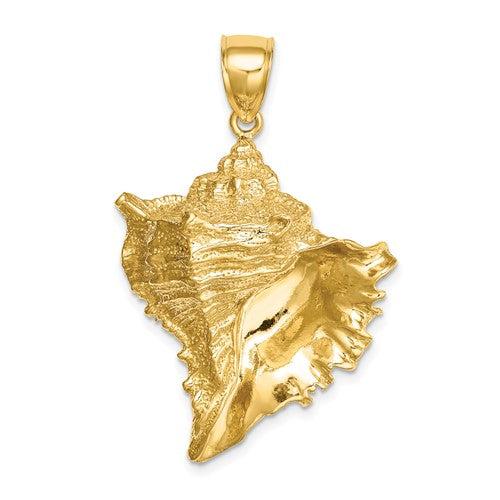 14k Yellow Gold Conch Shell Seashell Pendant Charm