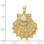 Lade das Bild in den Galerie-Viewer, 14k Yellow Gold Lions Paw Shell Seashell Scallop Clamshell Pendant Charm
