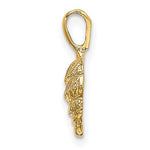 Lataa kuva Galleria-katseluun, 14k Yellow Gold Conch Shell Seashell Tiny Mini Pendant Charm
