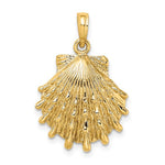 將圖片載入圖庫檢視器 14k Yellow Gold Lions Paw Shell Seashell Scallop Clamshell Pendant Charm
