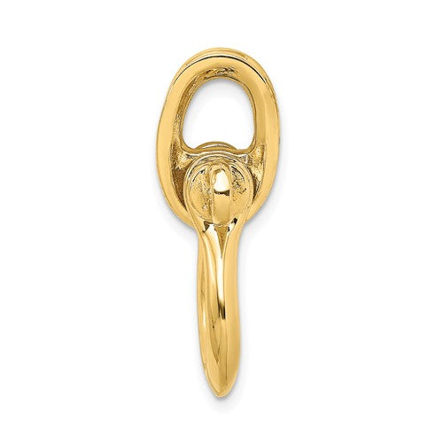 14k Yellow Gold Shackle Link with Pulley 3D Large Pendant Charm