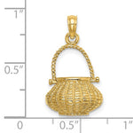 Carregar imagem no visualizador da galeria, 14k Yellow Gold Basket Moveable 3D Pendant Charm
