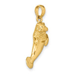 Afbeelding in Gallery-weergave laden, 14k Yellow Gold Manatee 3D Pendant Charm
