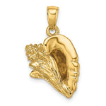 Carica l&#39;immagine nel visualizzatore di Gallery, 14k Yellow Gold Conch Shell Seashell 3D Pendant Charm
