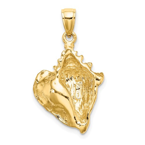 14k Yellow Gold Conch Shell Seashell Pendant Charm