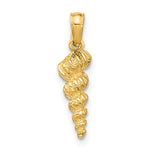 Lataa kuva Galleria-katseluun, 14k Yellow Gold Wentletrap Shell Seashell 3D Small Pendant Charm
