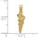 Lataa kuva Galleria-katseluun, 14k Yellow Gold Wentletrap Shell Seashell 3D Small Pendant Charm
