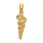 Ladda upp bild till gallerivisning, 14k Yellow Gold Wentletrap Shell Seashell 3D Small Pendant Charm
