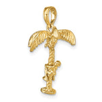 Afbeelding in Gallery-weergave laden, 14k Yellow Gold Coconut Tree Moveable Man 3D Pendant Charm
