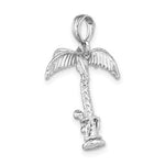 Load image into Gallery viewer, 14k White Gold Coconut Tree Moveable Man 3D Pendant Charm
