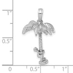 Load image into Gallery viewer, 14k White Gold Coconut Tree Moveable Man 3D Pendant Charm
