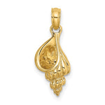 將圖片載入圖庫檢視器 14k Yellow Gold Conch Shell Seashell 3D Small Pendant Charm
