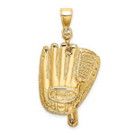 Afbeelding in Gallery-weergave laden, 14k Yellow Gold Baseball Bat Glove 3D Large Pendant Charm
