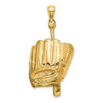 Carregar imagem no visualizador da galeria, 14k Yellow Gold Baseball Bat Glove 3D Large Pendant Charm
