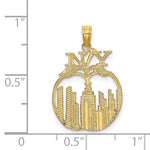 Afbeelding in Gallery-weergave laden, 14K Yellow Gold New York City Skyline NY Empire State Big Apple Pendant Charm

