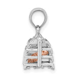 將圖片載入圖庫檢視器 14K White Rose Gold Two Tone Lobster Trap 3D Pendant Charm
