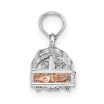 Cargar imagen en el visor de la galería, 14K White Rose Gold Two Tone Lobster Trap 3D Small Pendant Charm
