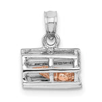 Cargar imagen en el visor de la galería, 14K White Rose Gold Two Tone Lobster Trap 3D Small Pendant Charm
