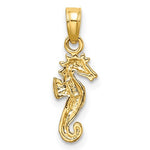 Lataa kuva Galleria-katseluun, 14k Yellow Gold and Rhodium Seahorse Pendant Charm
