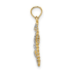 Lataa kuva Galleria-katseluun, 14k Yellow Gold and Rhodium Seahorse Starfish Pendant Charm
