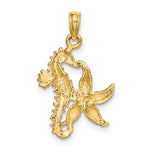 Ladda upp bild till gallerivisning, 14k Yellow Gold and Rhodium Seahorse Starfish Pendant Charm
