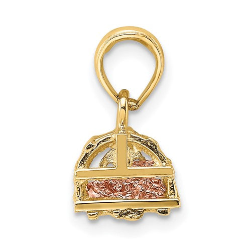 14k Yellow Rose Gold Two Tone Lobster Trap 3D Small Pendant Charm