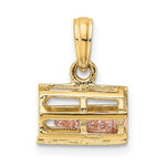 Carica l&#39;immagine nel visualizzatore di Gallery, 14k Yellow Rose Gold Two Tone Lobster Trap 3D Small Pendant Charm
