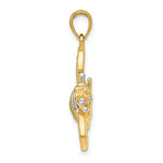 Afbeelding in Gallery-weergave laden, 14k Yellow Gold and Rhodium Two Tone Bee Bumblebee 3D Pendant Charm
